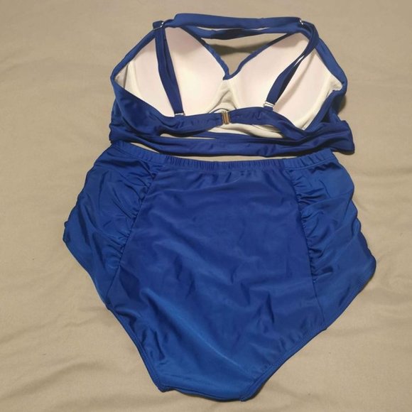 Blue High-Waisted Bikini - Picture 2 of 5